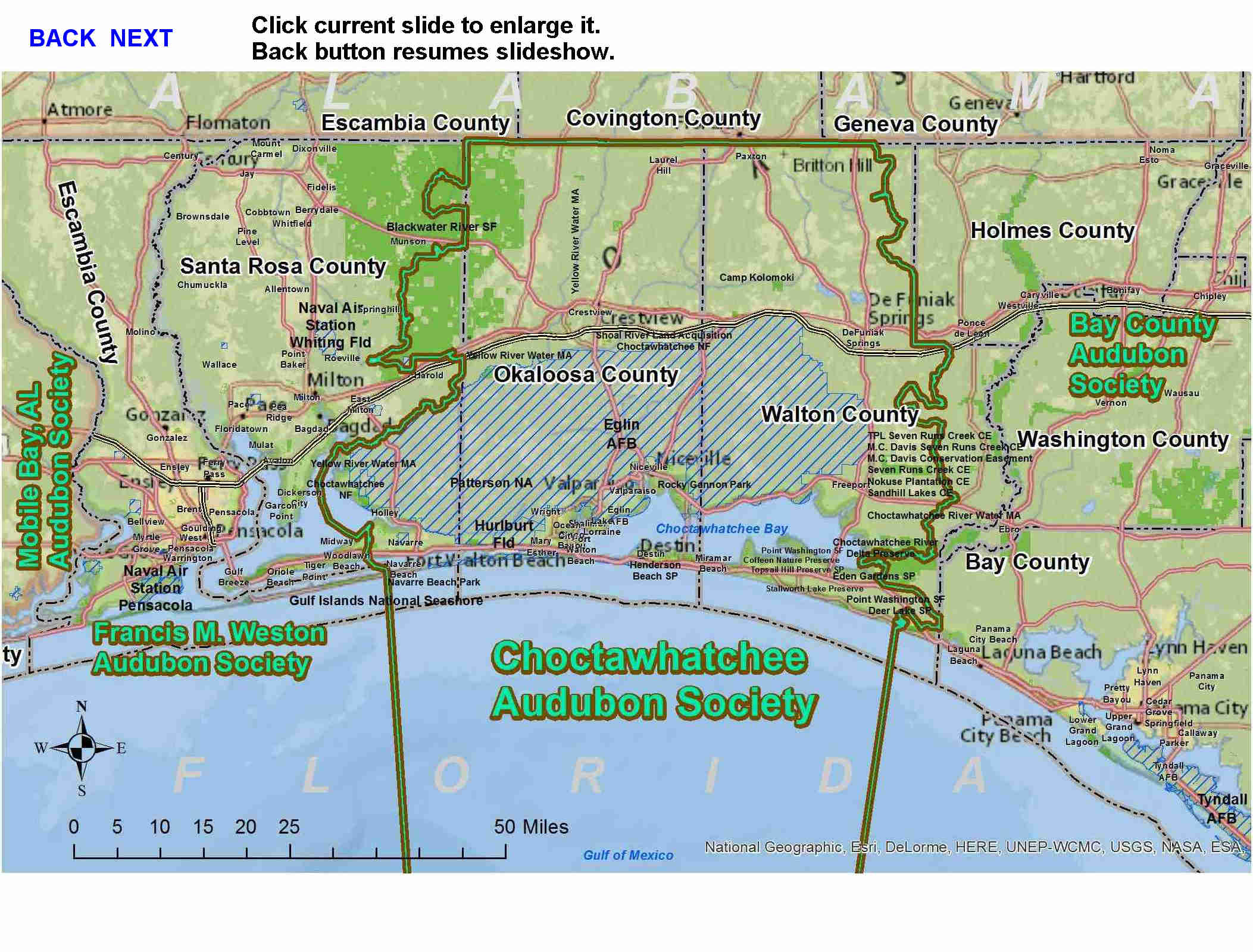 Map of Audubon Chapters (alt text)